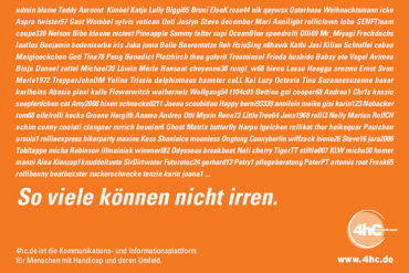 Auflistung von 4hc Mitgliedern mit Spruch: So viele können nicht irren